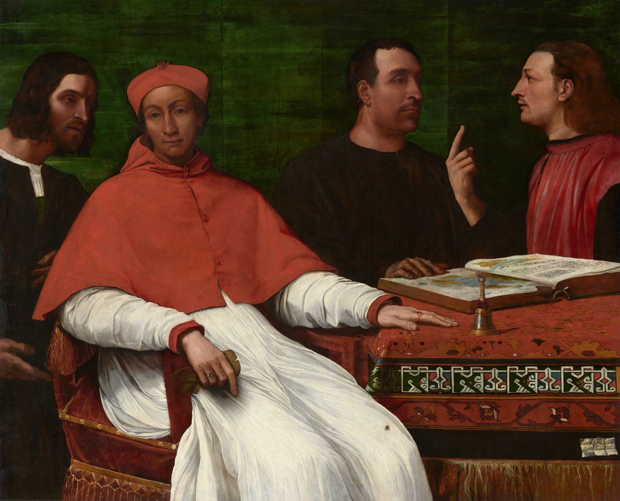 Kardinaali Bandinello Sauli, hänen sihteerinsä ja kaksi maantieteilijää tekijältä Sebastiano del Piombo