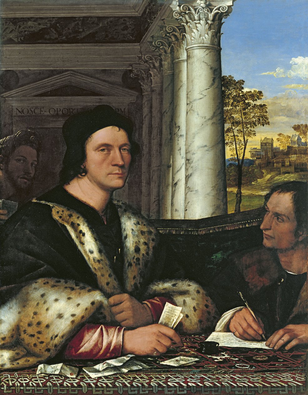 Ferry Carondeletin muotokuva 1473-1528 sihteerinsä kanssa tekijältä Sebastiano del Piombo