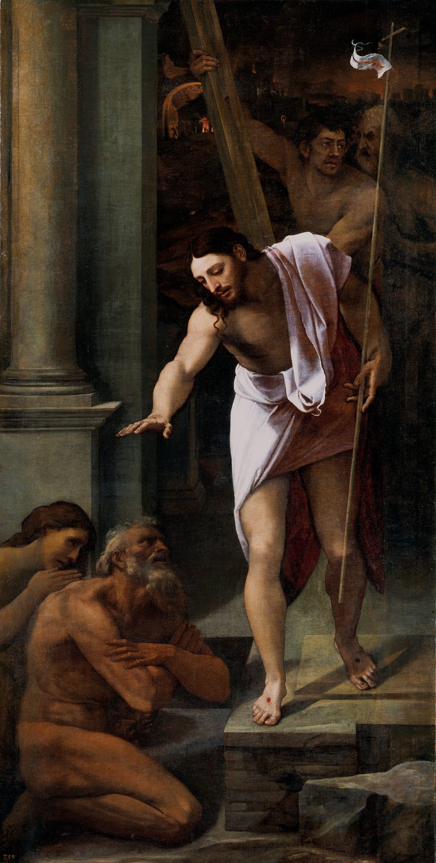 Espanjan kieli: Bajada de Cristo al Limbo Kristuksen laskeutuminen Limboon. tekijältä Sebastiano del Piombo