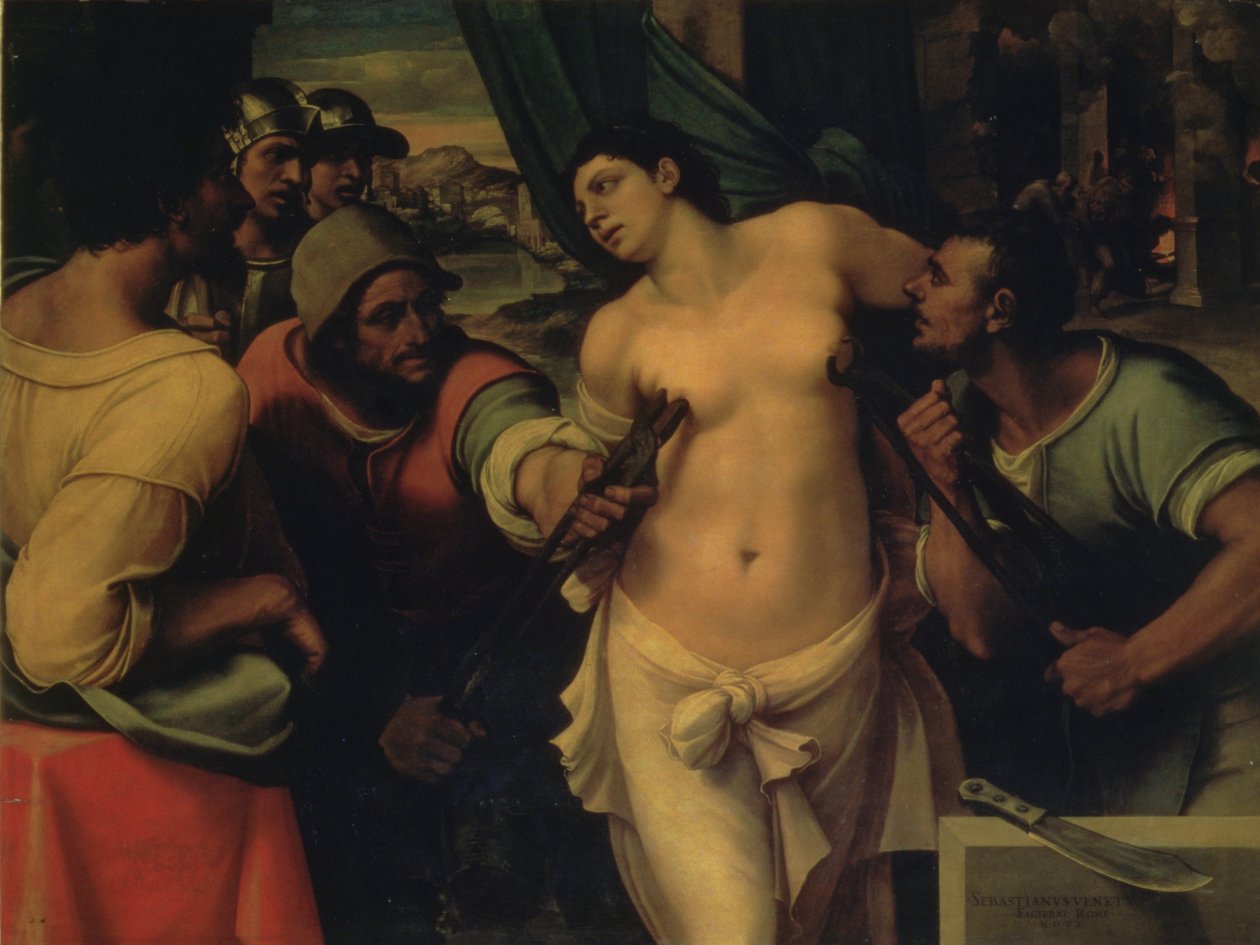 Pyhän Agathan marttyyrikuolema, 1520 tekijältä Sebastiano del Piombo