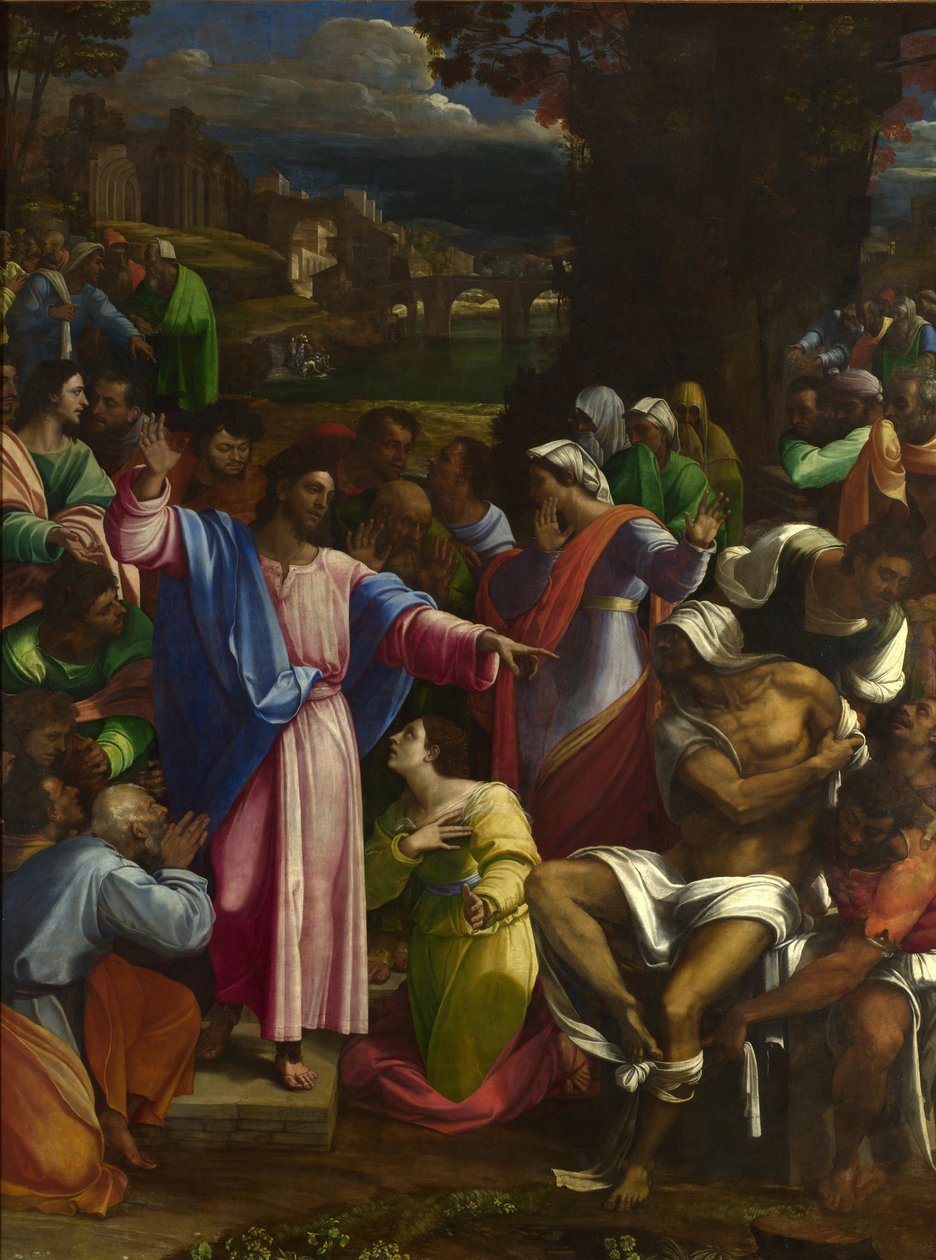 Lasaruksen herättäminen, noin 1518 tekijältä Sebastiano del Piombo