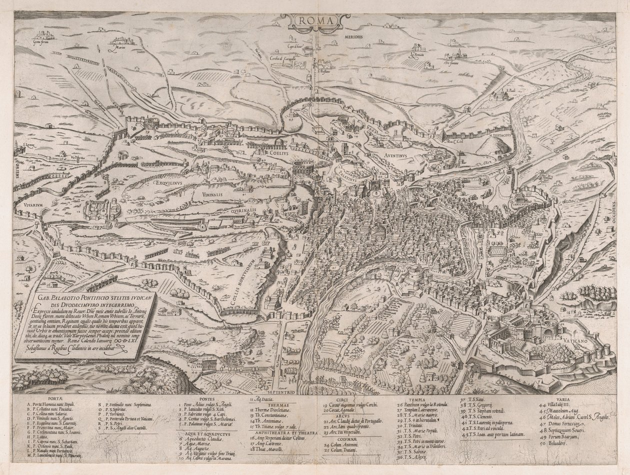 Rooman loiston peili: Näkymä Roomaan pohjoisesta, 1561, 1561. tekijältä Sebastiano di Re
