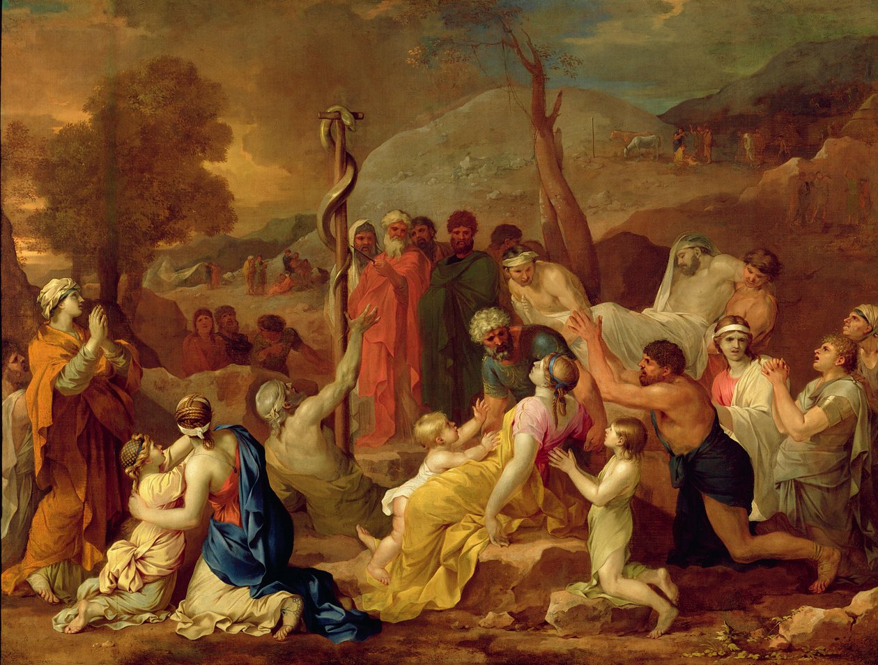 Mooses ja vasikas käärme, n. 1653-1654 tekijältä Sébastien Bourdon