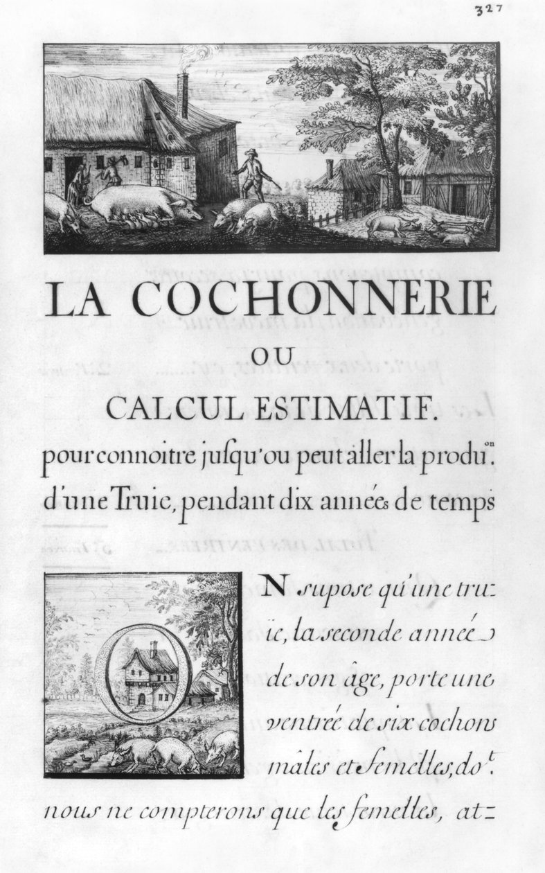 Ms 260 tome IV otsikkosivu julkaisusta "La Cochonnerie ou computation estimatif ..." teoksesta "M. Vaubanin Oisivetes, joka sisältää useita muistoja ou Ramas de sa way" tekijältä Sebastien Le Prestre de Vauban