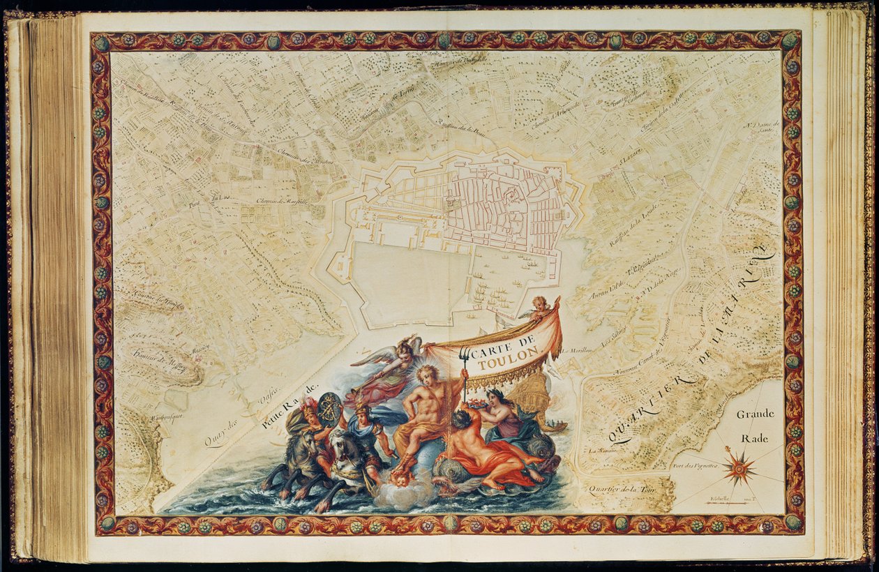 Ms. 987, Vol.2 fol.63 Plan of Toulon, Atlas Louis XIV, 1683-88 tekijältä Sebastien Le Prestre de Vauban