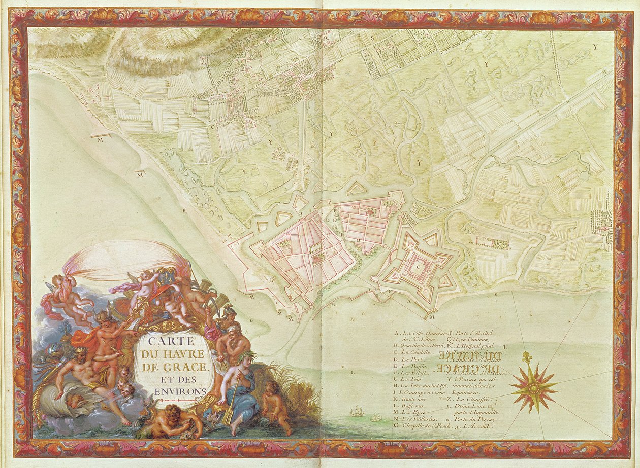 Ms. 987, fol.24 Le Havren suunnitelma, Atlas Louis XIV, 1683-88 tekijältä Sebastien Le Prestre de Vauban