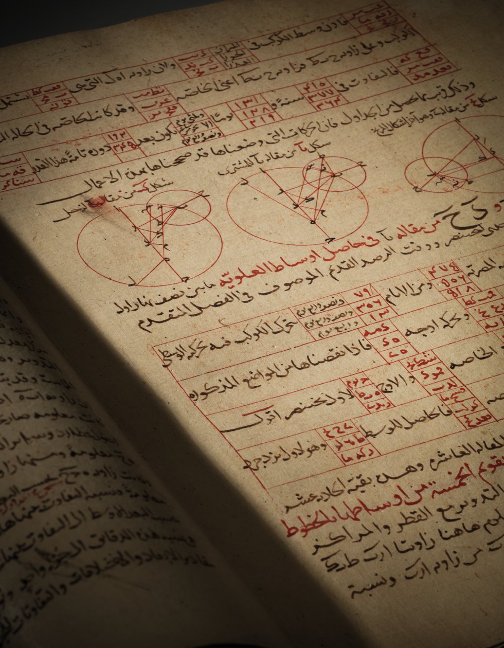 Nasir Al-Din Muhammad bin Al-Hasan Al-Tusin tutkielma tähtitieteen ja matematiikan kokoelmasta tekijältä Seljuq Dynasty