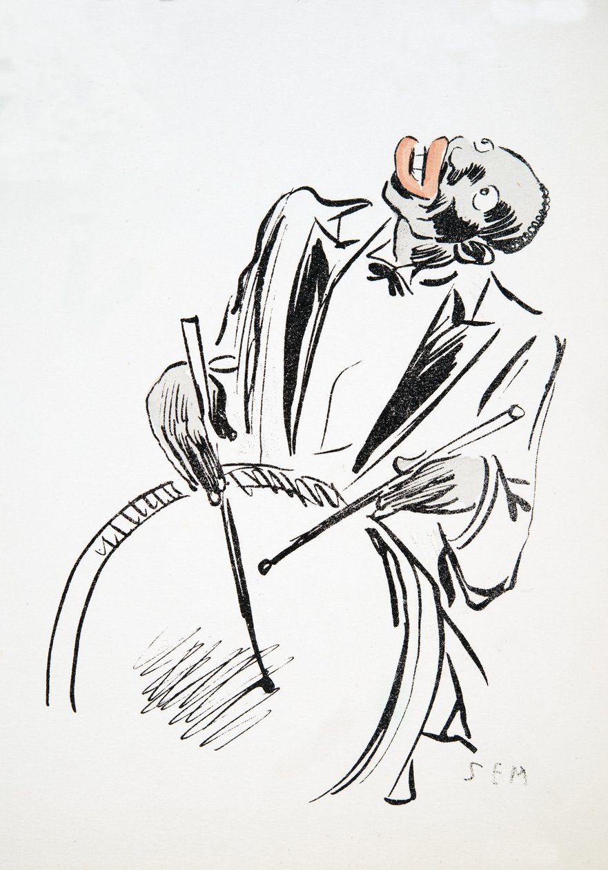 A Drummer, White Bottoms, pub. 1927 (värikuvio) tekijältä Sem