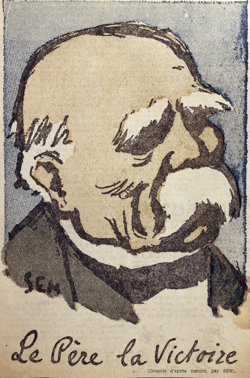 Georges Clemenceau (1841-1929) "Pere la Victoire" -nimellä, noin 1918-19. tekijältä Sem