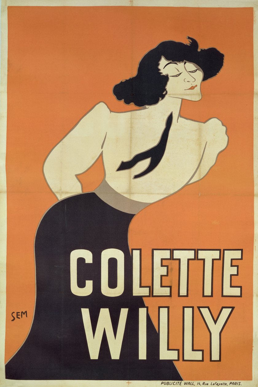 Colette Willyä (1873-1954) kuvaava juliste tekijältä Sem