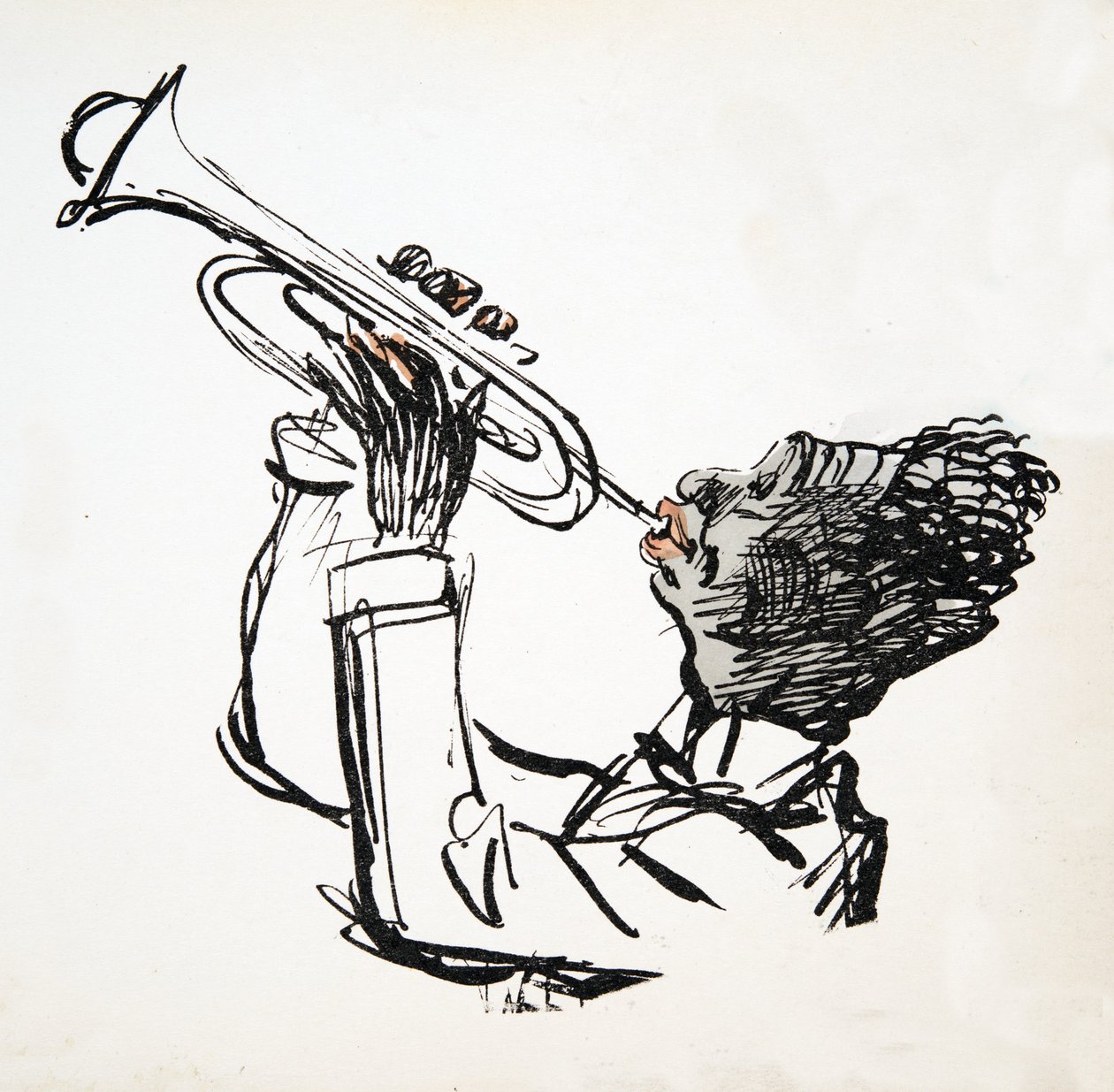 Trumpet Player, White Bottoms, pub. 1927 (värikuvio) tekijältä Sem
