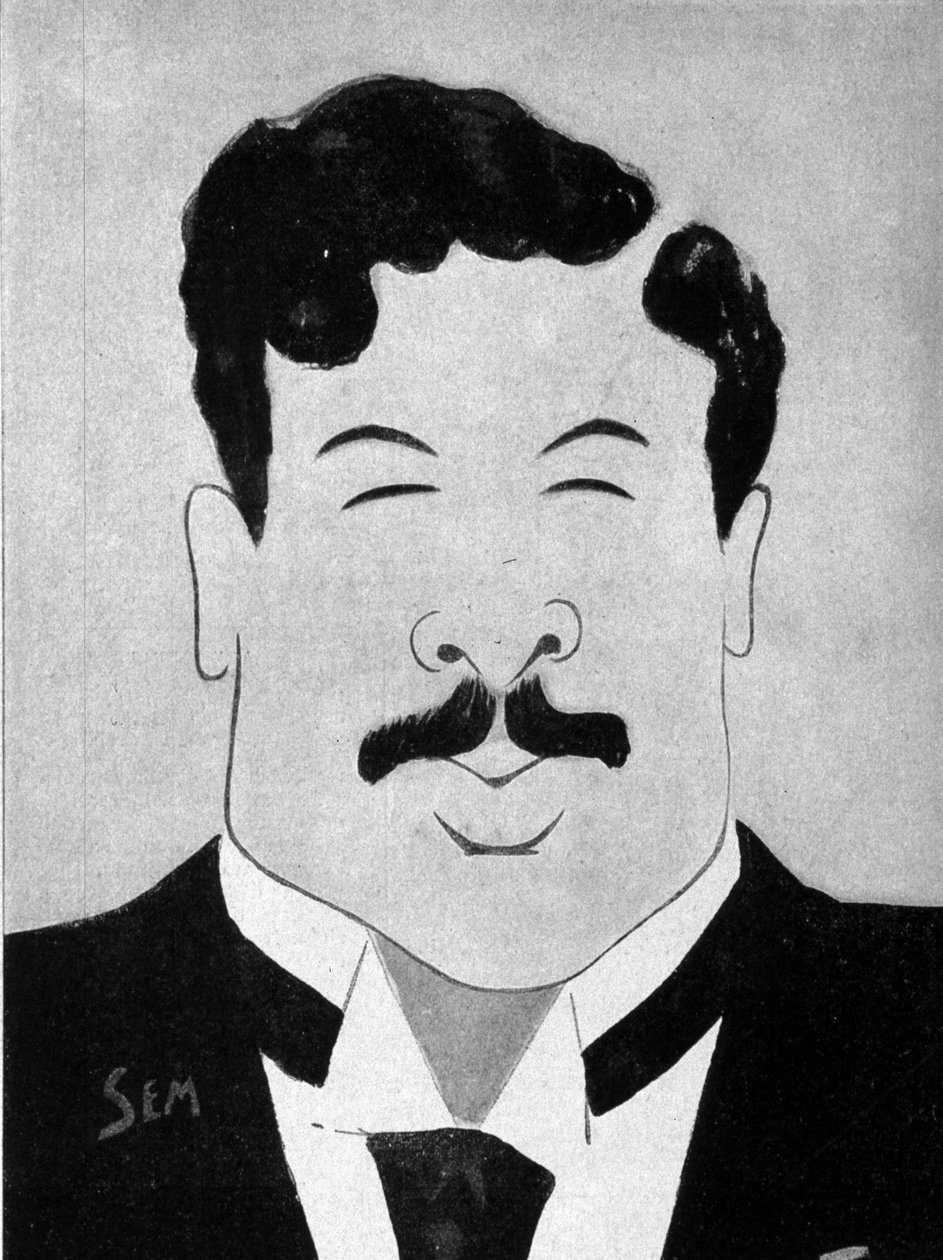 Dramaattisen kirjailijan Maurice Donnayn (1859 - 1945) sarjakuva Semin (1863 - 1934). tekijältä Sem
