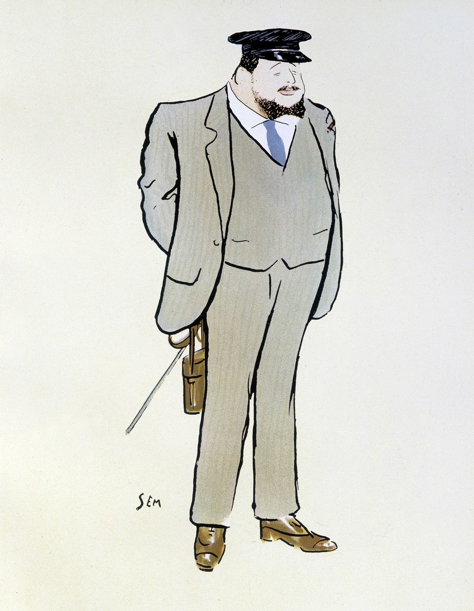 Henri de Rotschildin muotokuva - Semin (1863 - 1934), elokuvassa "" Les Sports modernes ", elokuu 1906. tekijältä Sem