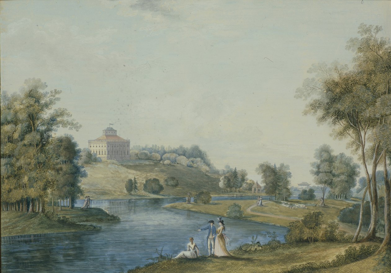 Vista de la finca Sivoritsy, abans de 1792 finlandesa tekijältä Semyon Fyodorovich Shchedrin