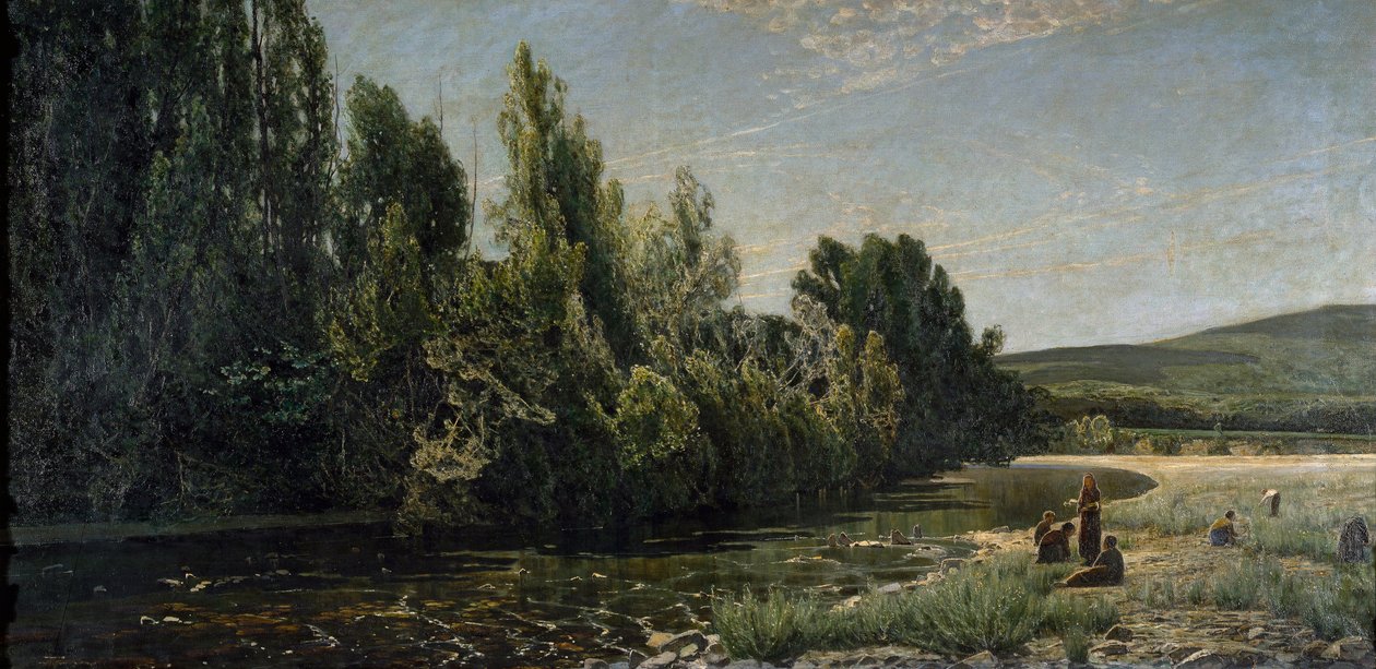 Bormida-joen rannat, Italia (öljy kankaalle tekijältä Serafin Avendano