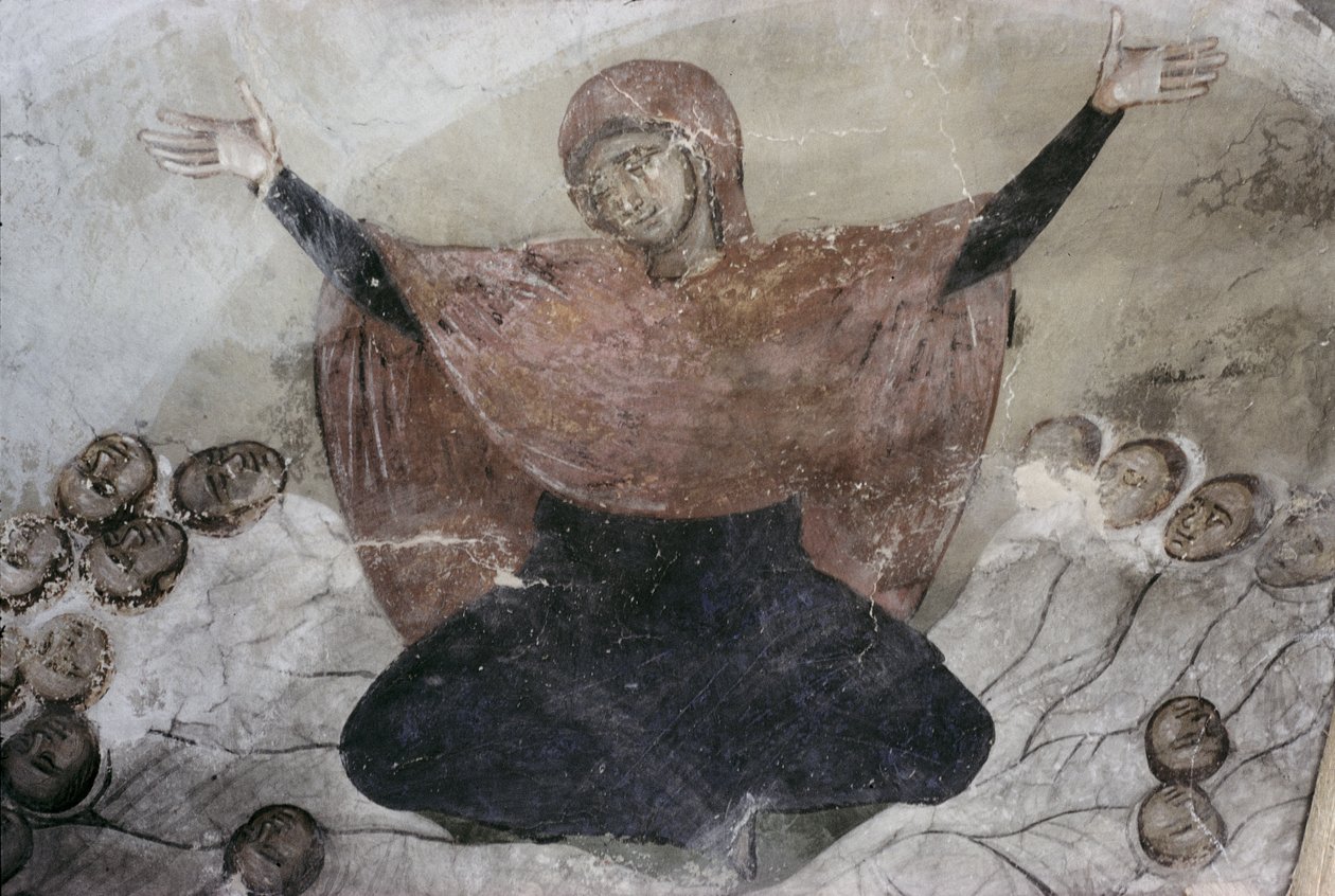 Rachel suree lapsiaan, Pyhän Demetriuksen kirkosta, 1375-76 tekijältä Serbian School