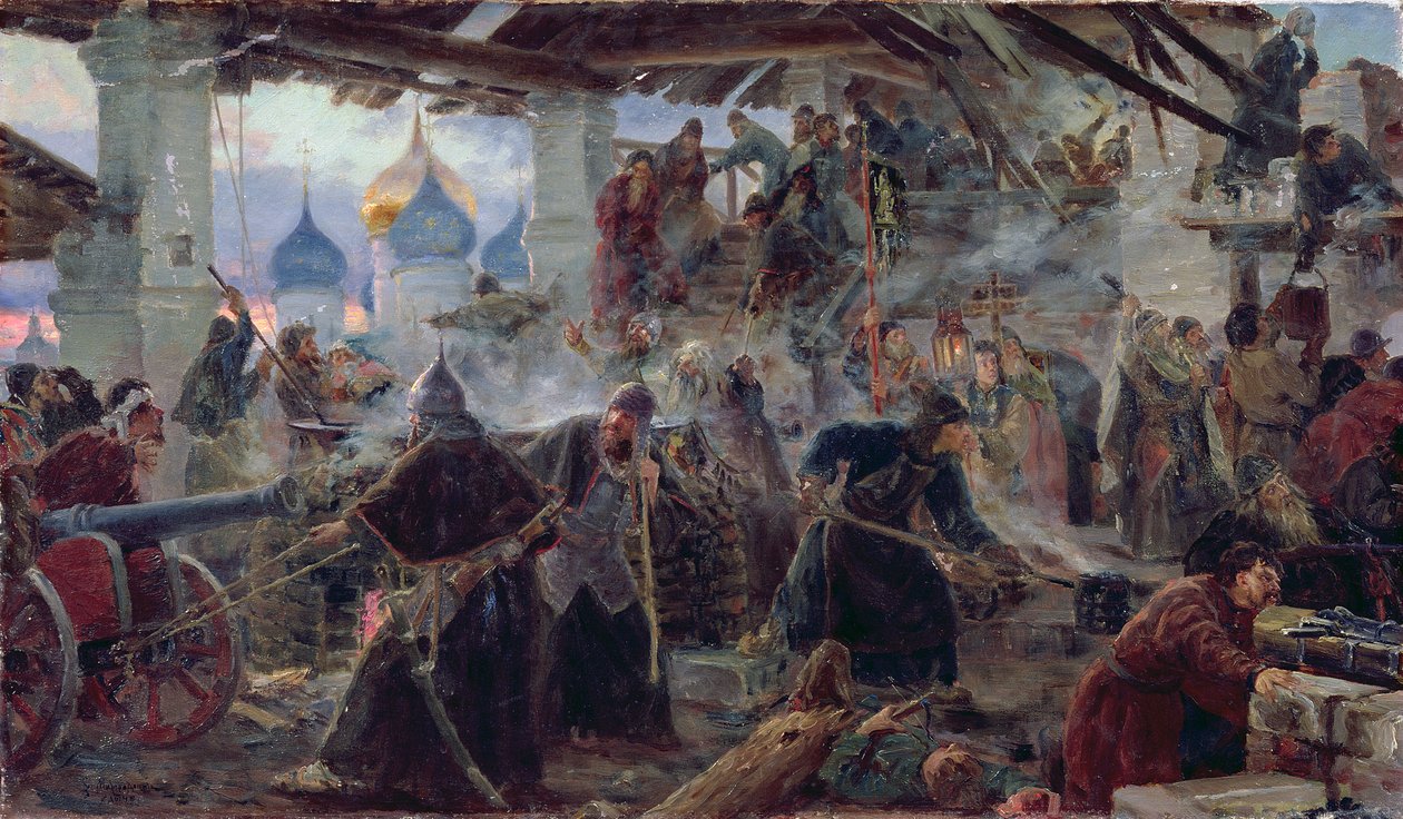 Kolminaisuuden Sergius-luostarin puolustaminen Zagorskissa, 1892 tekijältä Sergei Dmitrievich Miloradovich