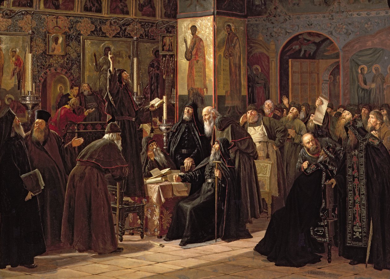 Solovetsyn luostarin kapina uusia kirjoja vastaan 1666, 1885 tekijältä Sergei Dmitrievich Miloradovich