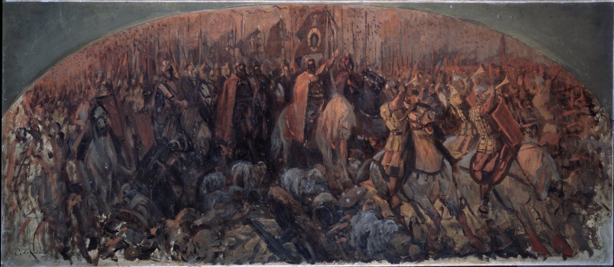 Kulikovon taistelu 8. syyskuuta 1380. (Kulikovon taistelu 8. syyskuuta tekijältä Sergei Alexeyevich Korovin