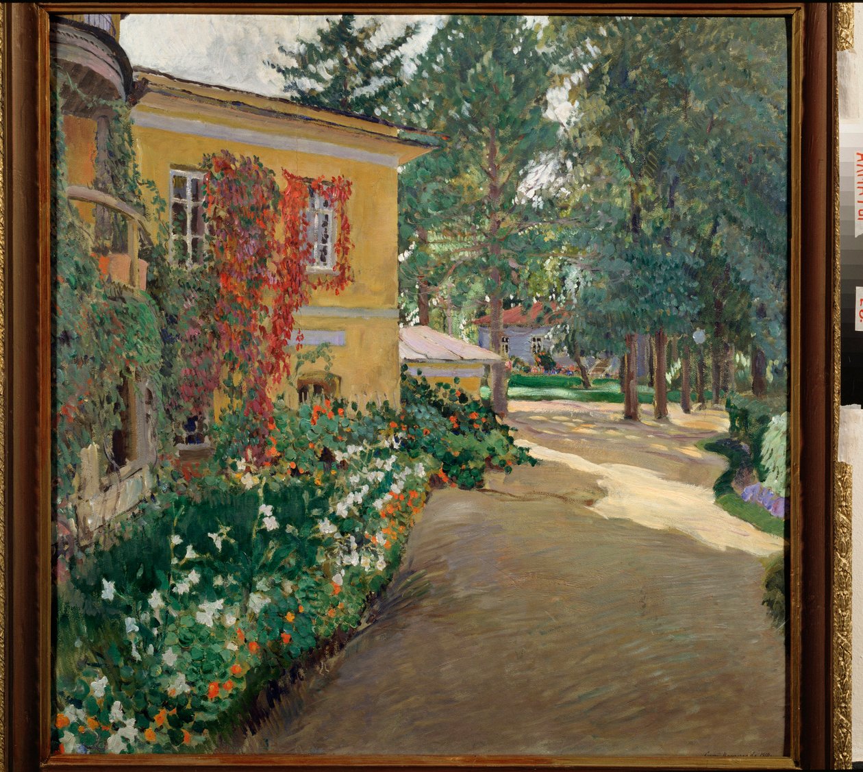 Maatilalla - Sergei Arsenjevitš Vinogradin (1869-1938) maalaus öljy kankaalle tekijältä Sergei Arsenevich Vinogradov