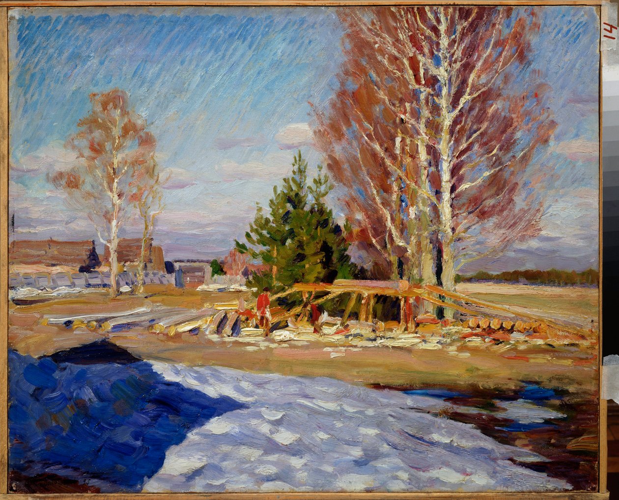 Kevätmaisema - Sergei Arsenjevitš Vinogradin (1869-1938) maalaus öljy kankaalle tekijältä Sergei Arsenevich Vinogradov