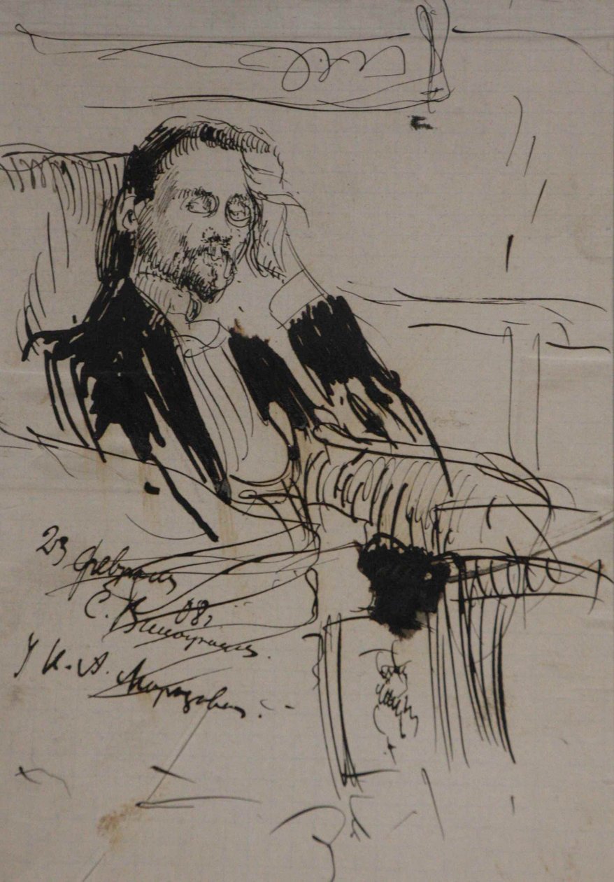 Aleksei Aleksandrovitš Bakhrushinin muotokuva 1865-1929, 1908 tekijältä Sergei Arsenevich Vinogradov