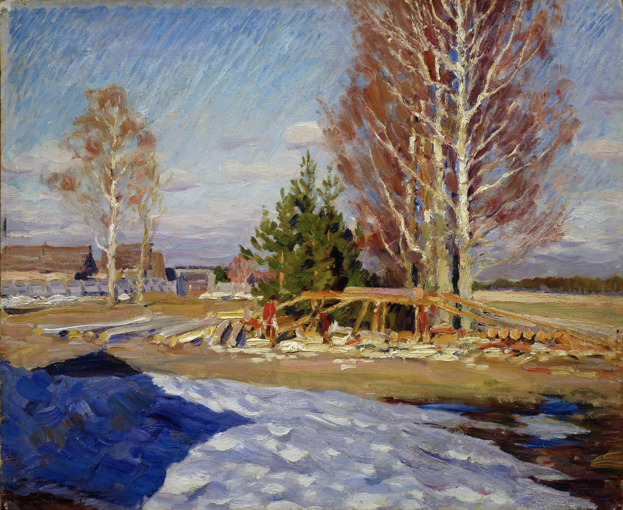 Kevätmaisema, 1915 tekijältä Sergei Arsenevich Vinogradov