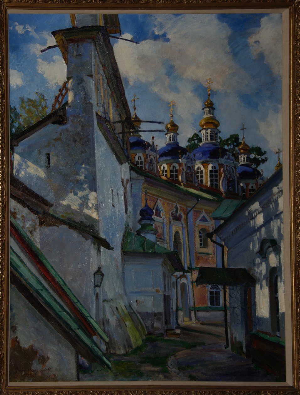 Näkymä Pskovo-Petšerskin luostarista, 1928 tekijältä Sergei Arsenevich Vinogradov