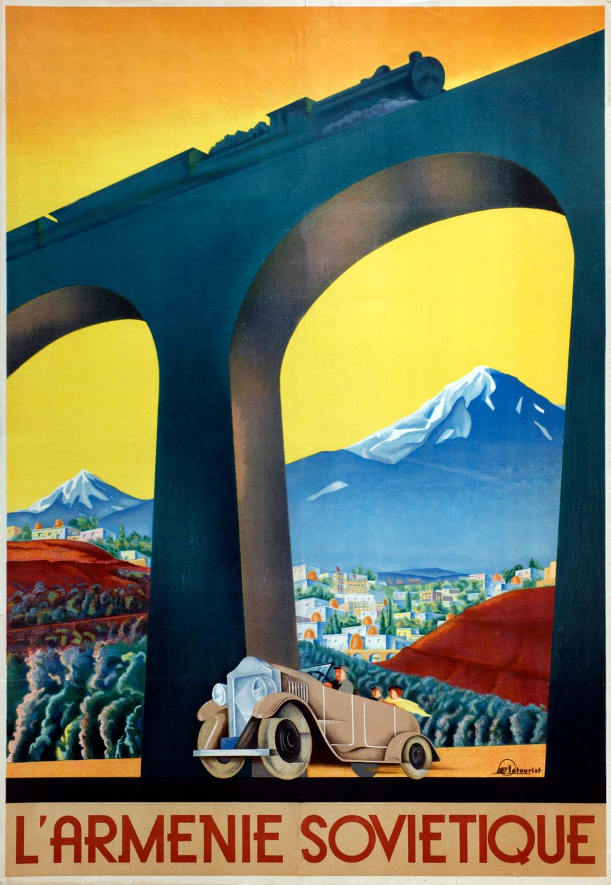 Neuvostoliiton Armenia Intourist-yhtiön juliste, 1935 tekijältä Sergei Dmitrievich Igumnov