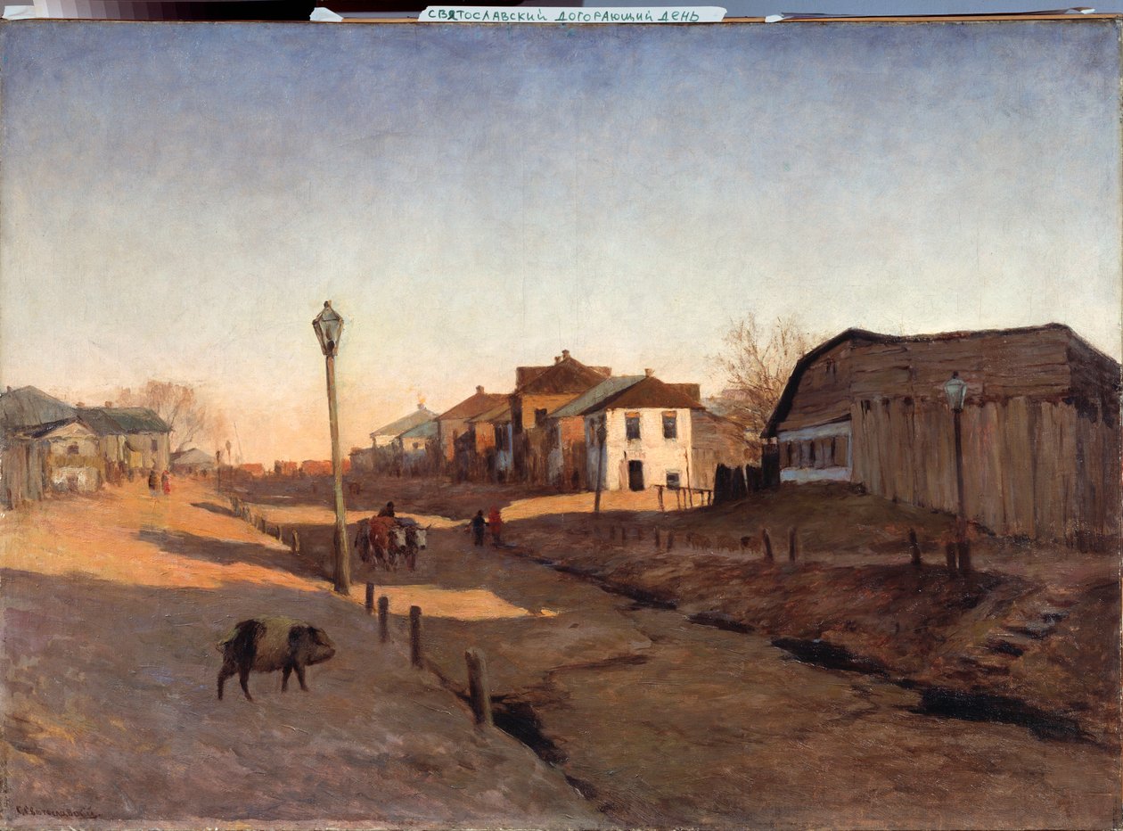 Päivä ulkona - Sergei Ivanovich Svetoslavsky (Svetoslavsky) (1857-1931) maalaus, öljy kankaalle - venäläistä taidetta tekijältä Sergei Ivanovich Svetoslavsky