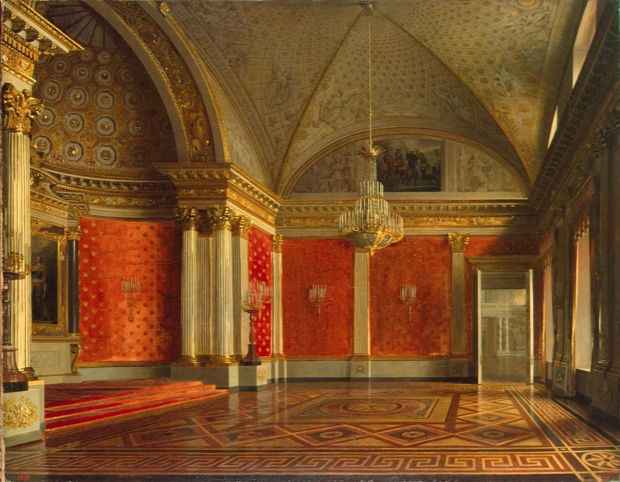 Talvipalatsin pieni valtaistuinsali, 1837 tekijältä Sergei Konstantinovich Zaryanko