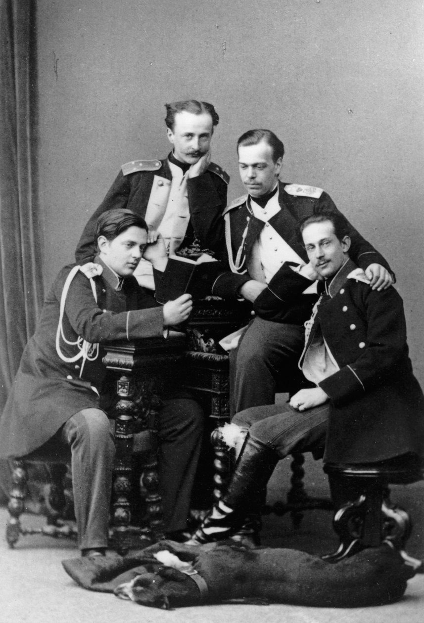 Venäjän suurruhtinaat Aleksanteri Aleksandrovitš ja Vladimir Aleksandrovitš, n. 1870-c1875 tekijältä Sergei Lvovich Levitsky