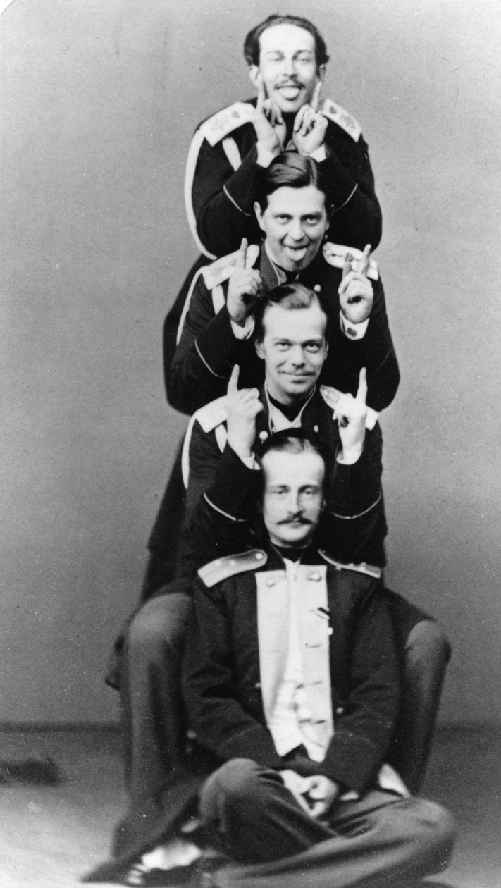 Venäjän suurruhtinaat Aleksandr Aleksandrovitš ja Vladimir Aleksandrovitš, n. 1870-c1875 tekijältä Sergei Lvovich Levitsky