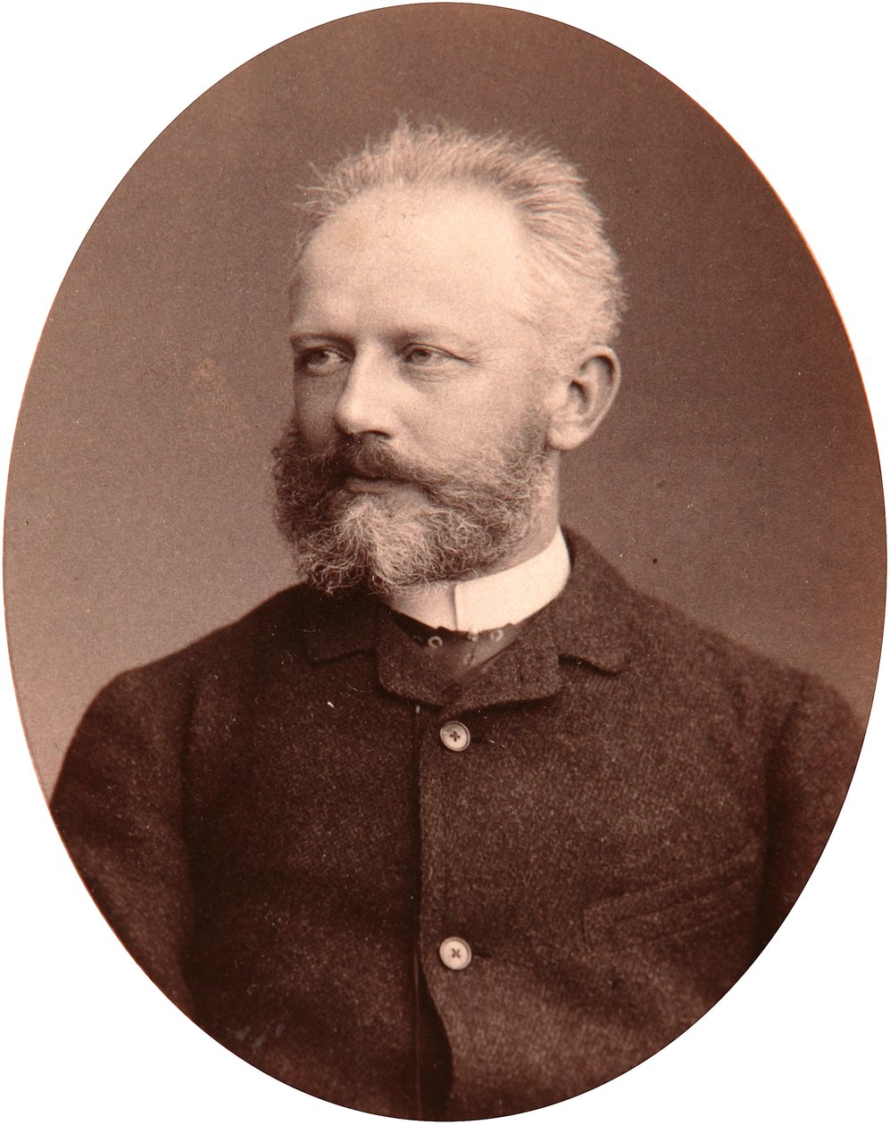 Muotokuva säveltäjä Piotr Tšaikovskista (Piotr Piotr Petr Ilitch Tchaikovski) (Tšaikovski, Tšaikovski) (1840-1893). Albumin Kuva: Sergei Lvovich Levitsky (1819-1898) tekijältä Sergei Lvovich Levitsky