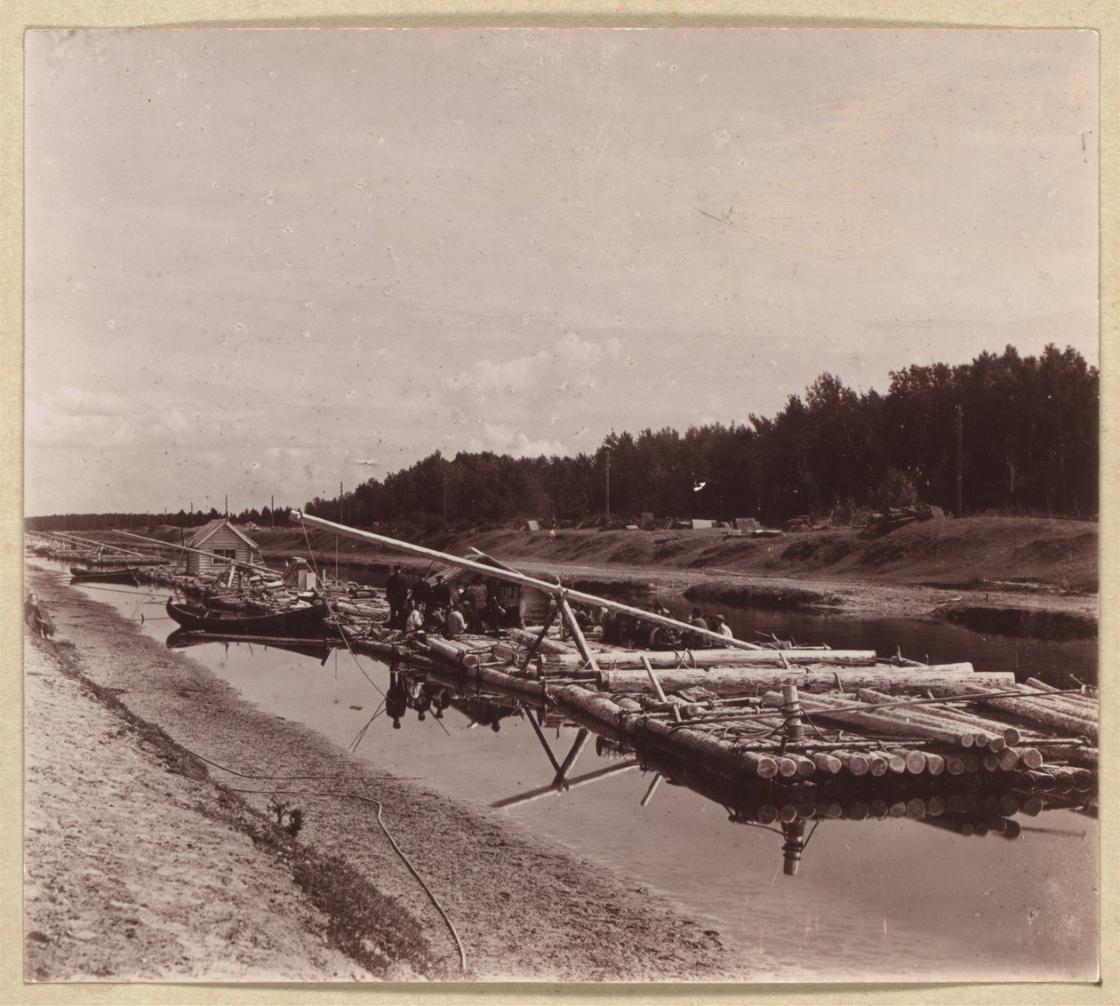 Hirsilautat, Volga-Baltic Waterway, Venäjä tekijältä Sergei Mikhailovich Prokudin Gorskii