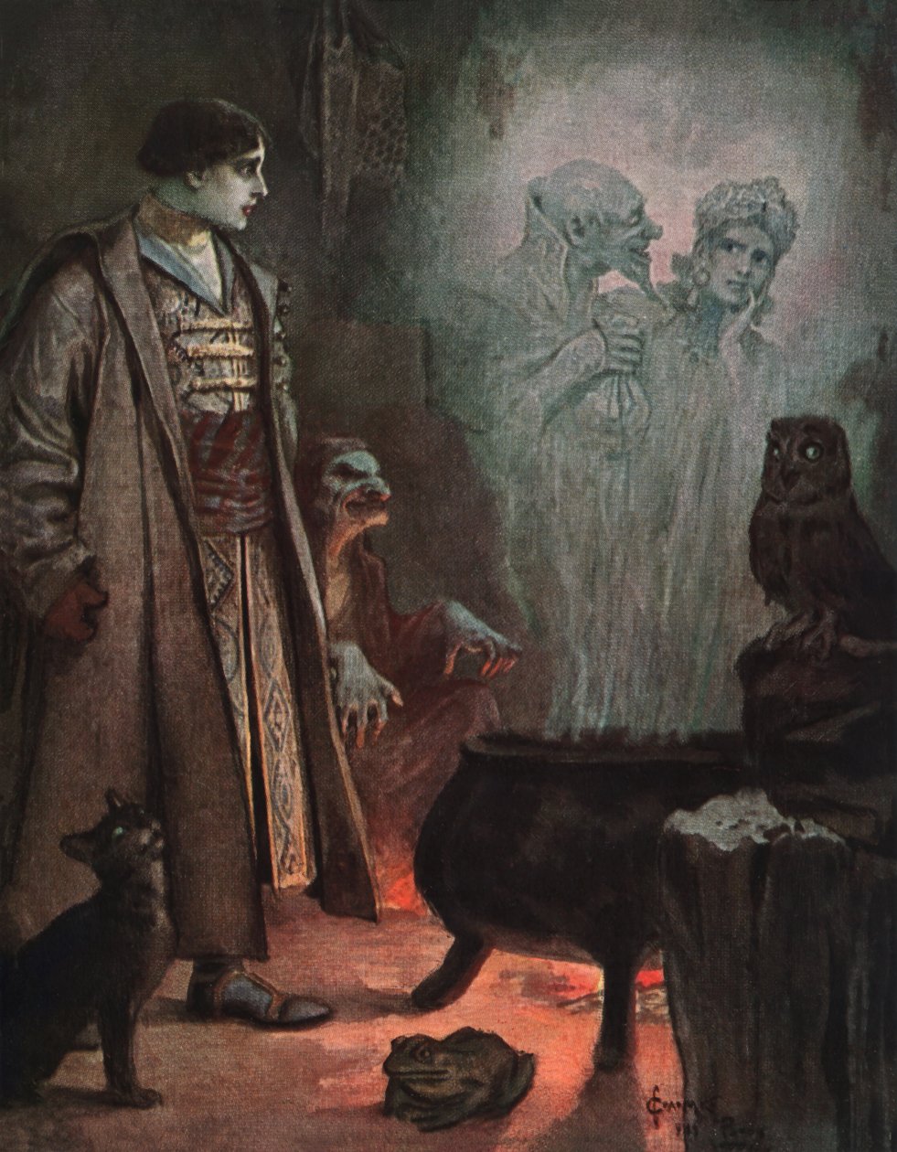 Ennustaja, noin 1900 (postikortti) tekijältä Sergei Sergeevich Solomko