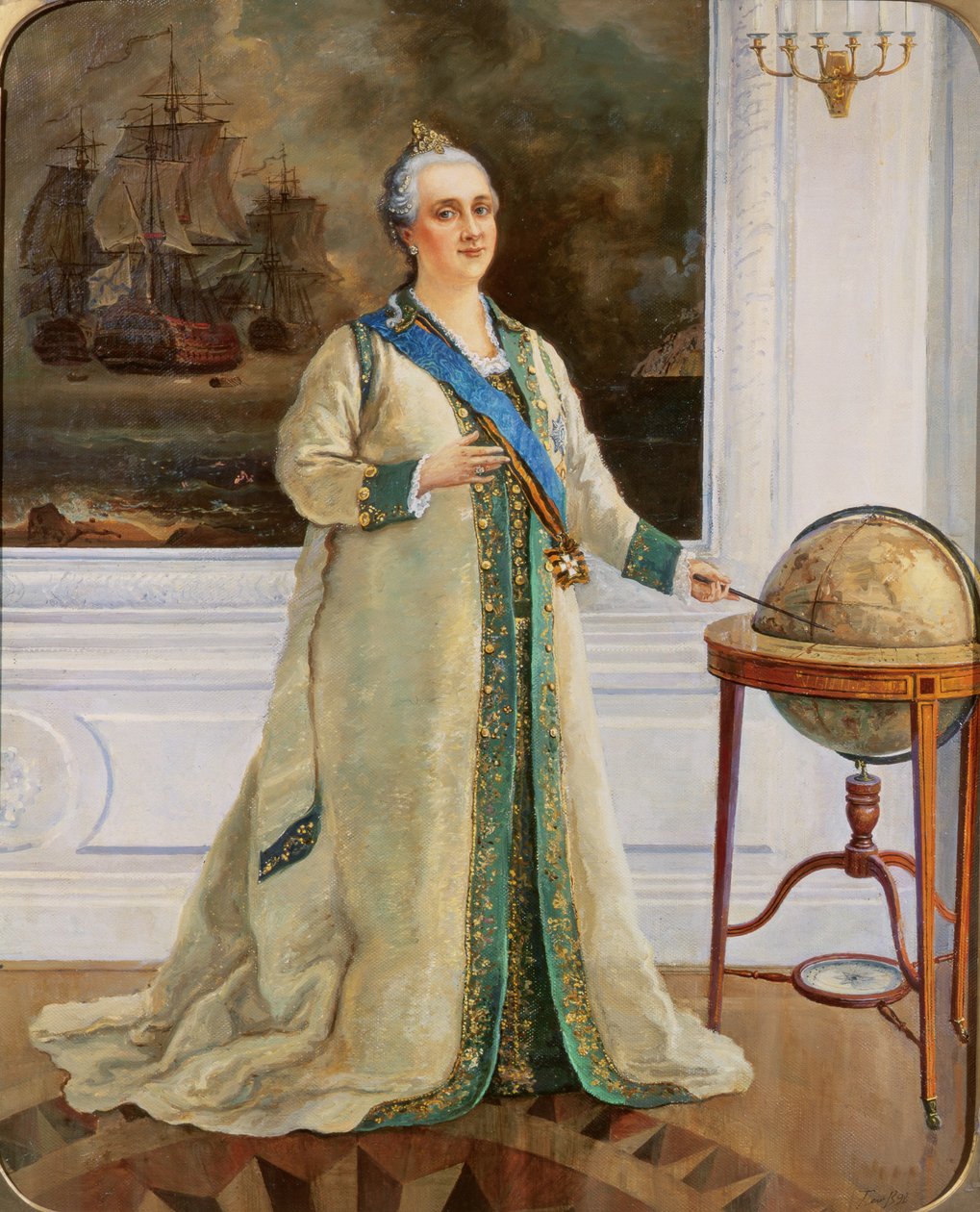 Keisarinna Katariina II (1729-1796) laivaston täyspuvussa tekijältä Sergei Varlenovich Pen