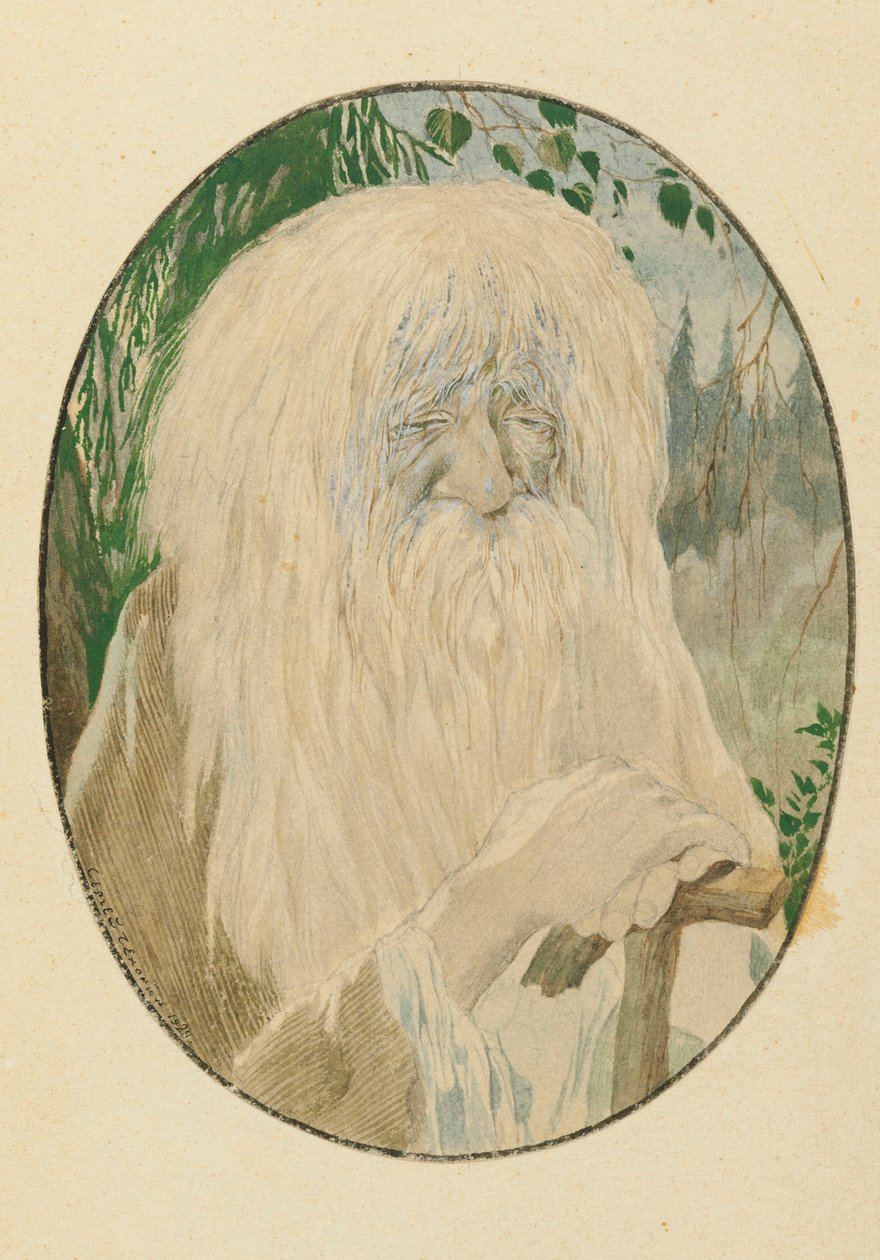 Leshy. Kuvitus A. Pushkinin runoon Ruslan ja Ljudmila, 1921-1926. tekijältä Sergei Vasilevich Chekhonin