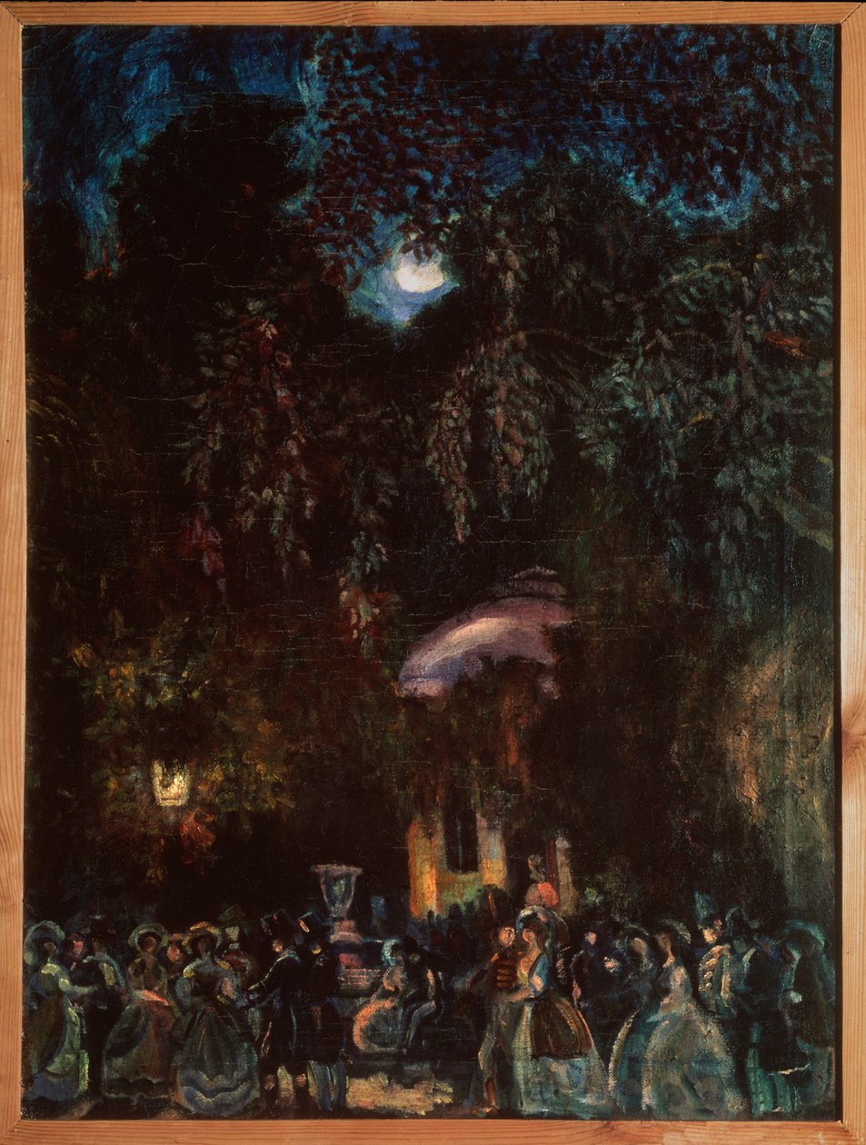 Espanja. (Vapaa-aika, yrityskävely kadulla, ilta). Sergei Jurievich Sudeykin (Serge Soudeikine) (1882-1946) maalaus, öljy kankaalle, noin 1910. Venäläistä taidetta, 1900-luku. Valtion historian, arkkitehtuurin ja taiteen ulkoilmamuseo, Psko tekijältä Sergei Yurevich Sudeikin