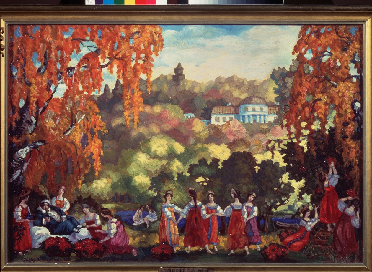 Loppukesä - Sergei Jurievich Sudeykin (Serge Soudeikine) (1882-1946) työ, öljy pahville tekijältä Sergei Yurevich Sudeikin