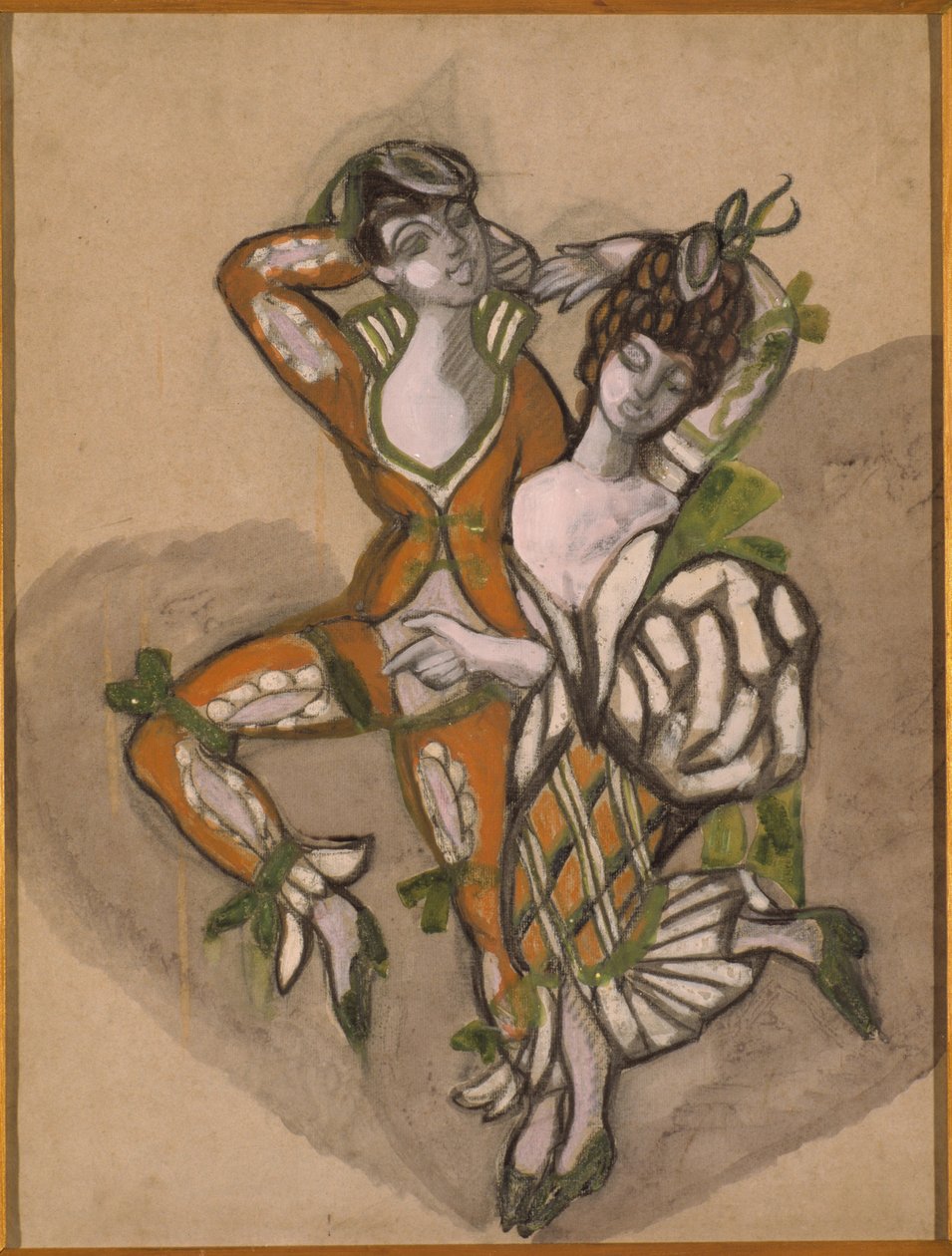 Pukusuunnittelu P. de Beaumarchaisin teatterinäytelmään Figaron häät, 1915. tekijältä Sergei Yurievich Sudeykin