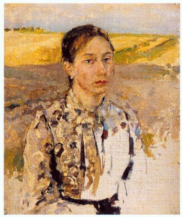 Elena Konstantinovna Malyutinan muotokuva tekijältä Sergei Vasilievich Malyutin