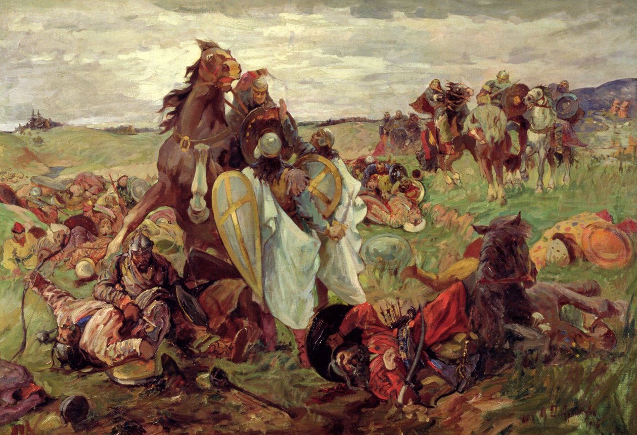 Taistelu venäläisten ja tataarien välillä, 1916 tekijältä Sergey Nikolayevich Arkhipov