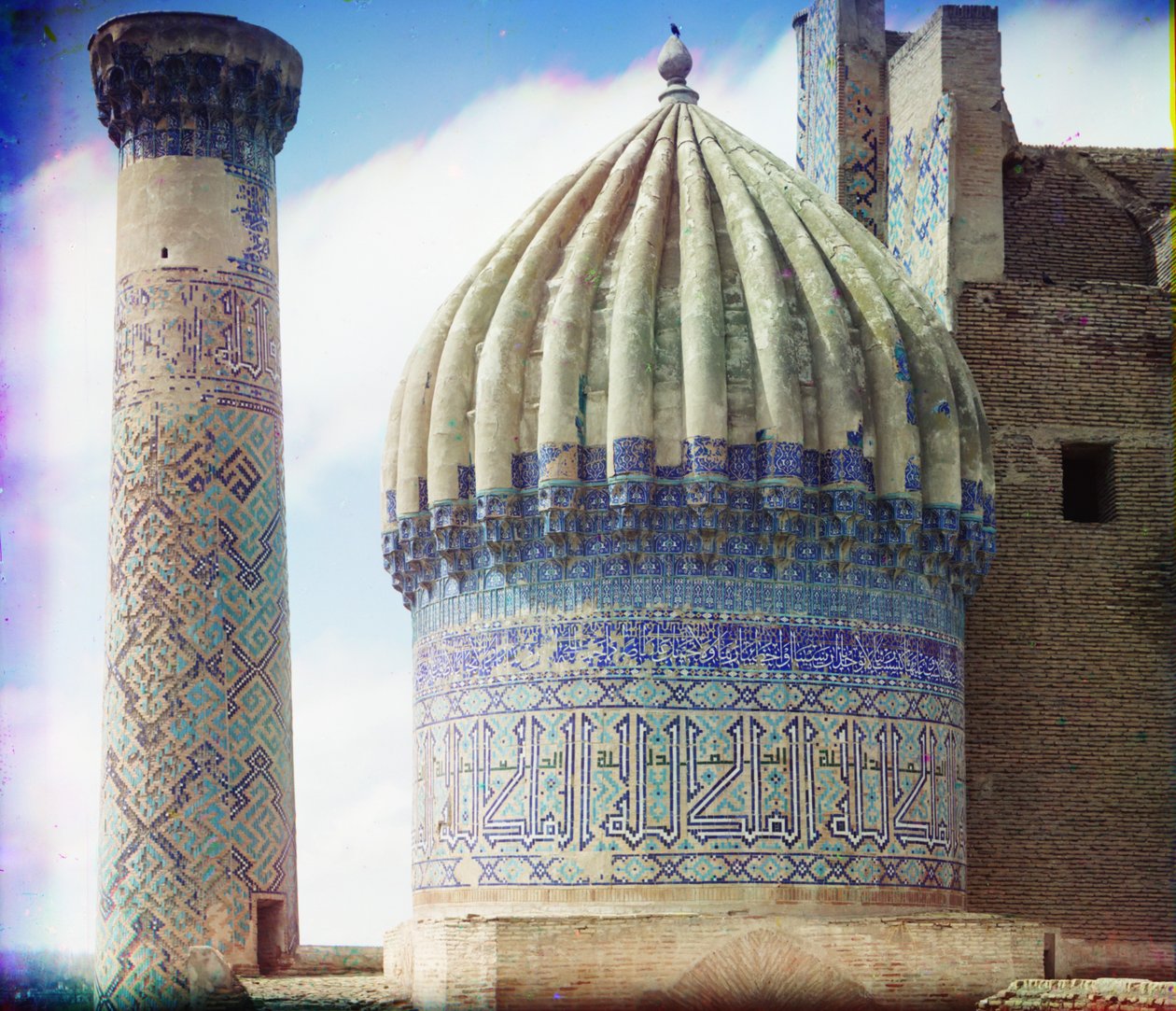Shir-Darin moskeijan oikea kupoli, Samarkand, 1905-1915 tekijältä Sergey Prokudin Gorsky