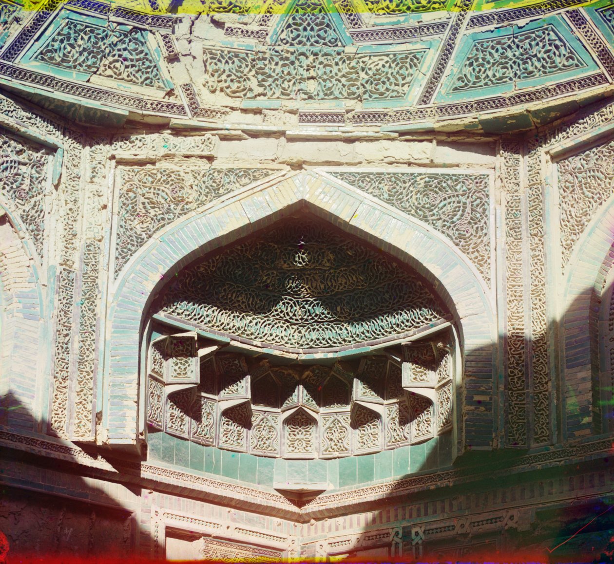 Yksityiskohta Bayan-Quli Khanin haudasta, Bukhara, 1905-1915 tekijältä Sergey Prokudin Gorsky