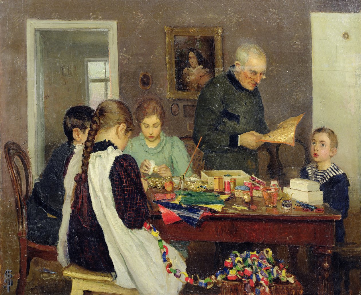 Valmistautuminen jouluun, 1896 tekijältä Vasily Sergeyevich Dosekin
