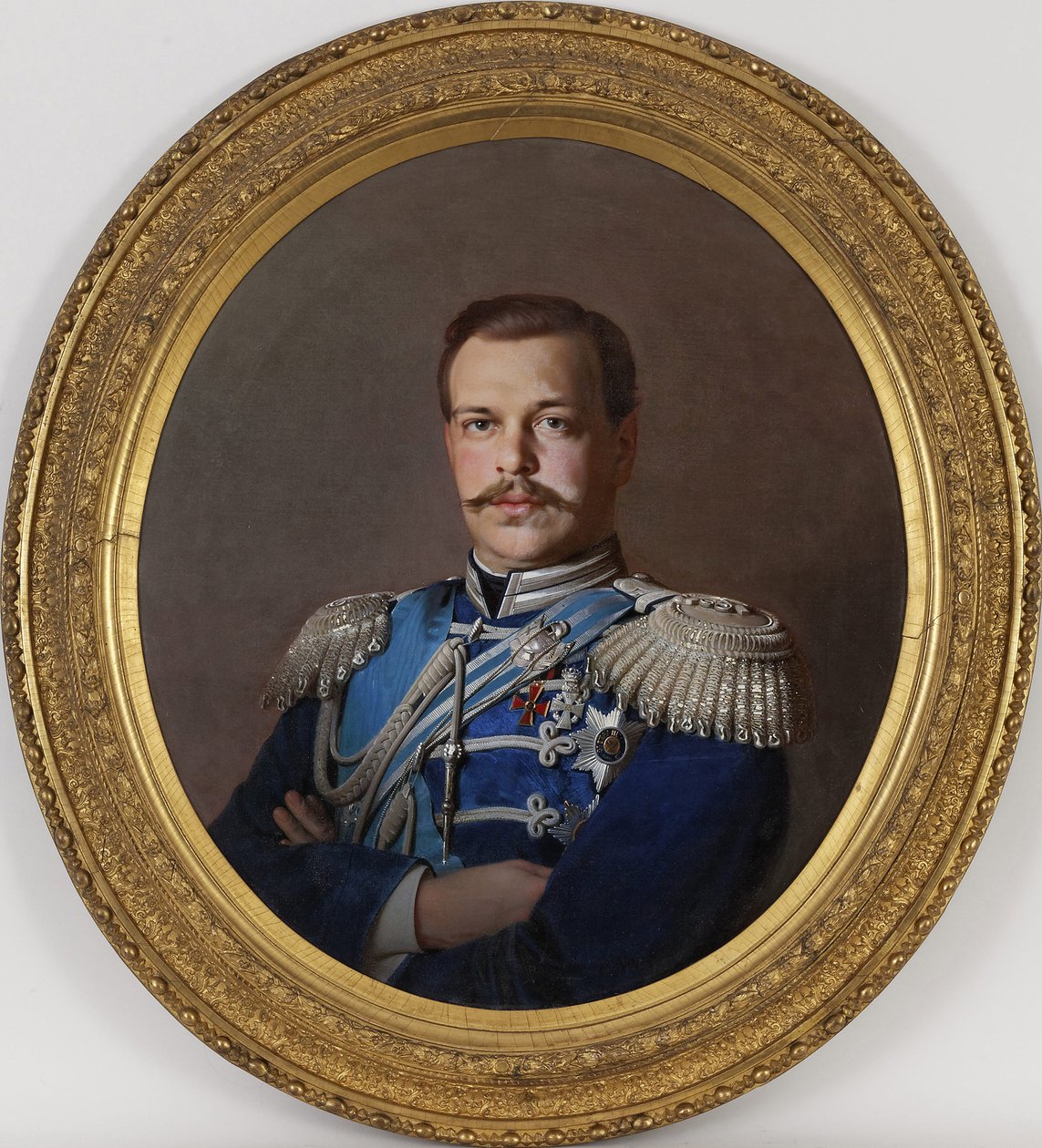 Alexandre III - Keisari Aleksanteri III:n (1845-1894) muotokuva - Sergei Konstantinovitš Zarjankon (1818-1870) kuva (1818-1870), n. 1865 - Öljy kankaalle, 78x71 - Yksityiskokoelma tekijältä Sergey Konstantinovich Zaryanko