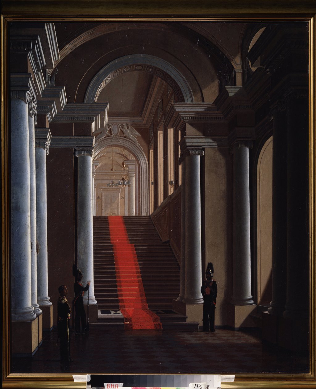 Anichkovin palatsin portaat Pietarissa. Sergei (Sergei, Serguei) Konstantinovich Zaryankon (Zarianko) (1818-1870) maalaus öljy kankaalle tekijältä Sergey Konstantinovich Zaryanko