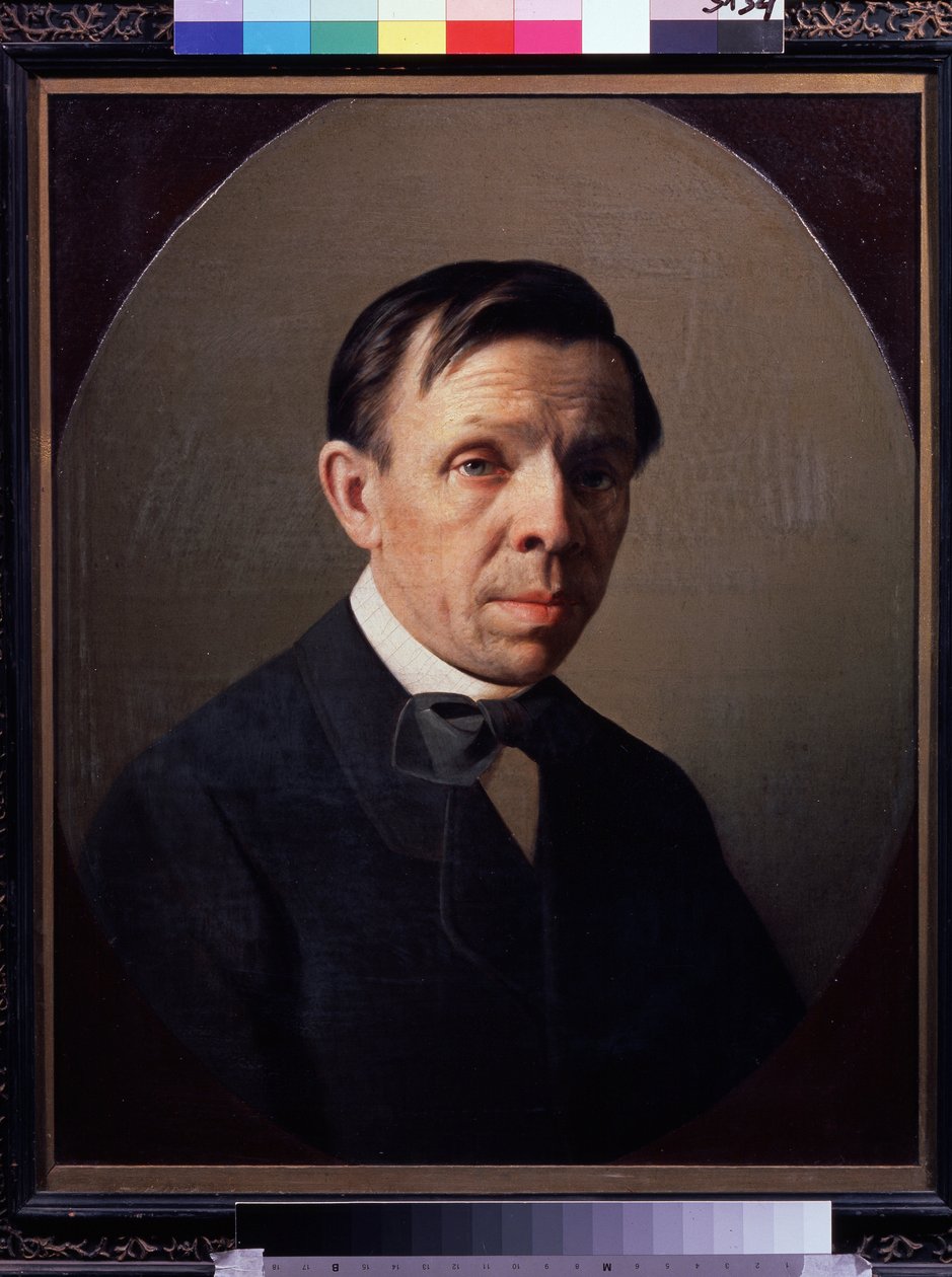 Taiteilija Sergei (Sergei, Serguei) Konstantinovich Zaryanko (Zarianko) (1818-1870) muotokuva (Taiteilija Sergei K. Zarjankon muotokuva) Aleksei Mihailovitš Kolesovin (1834-1902) maalaus, öljy kankaalle. Venäläinen taide, muotokuva 1800-luvulta. Valtio Tre tekijältä Sergey Konstantinovich Zaryanko