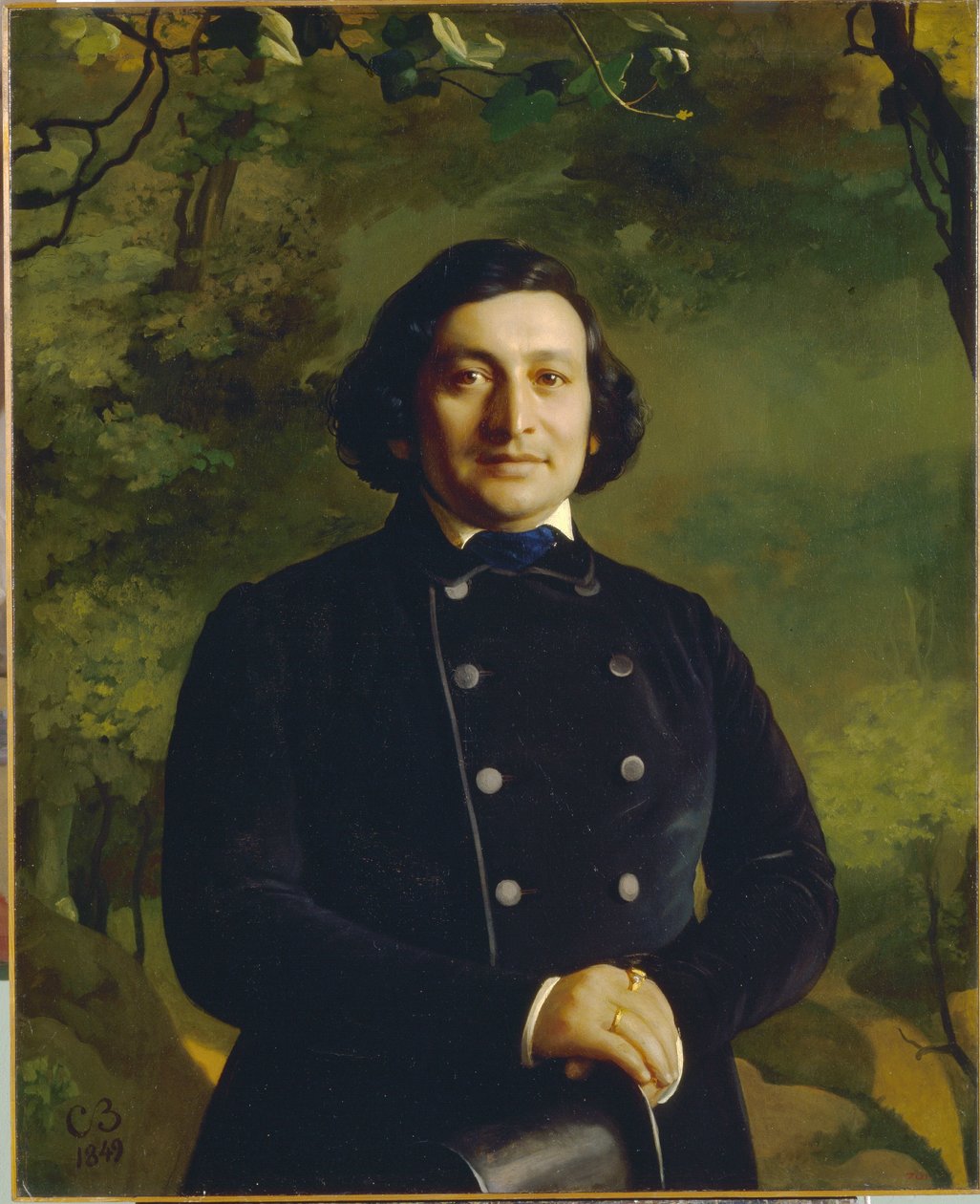 Oopperalaulaja Osip Afanasievich Petrovin (1806-1878) muotokuva. Sergei (Sergei, Sergei) Konstantinovich Zaryankon (Zarianko) (1818-1870) maalaus öljy kankaalle tekijältä Sergey Konstantinovich Zaryanko